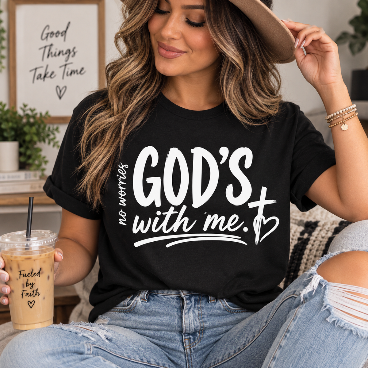 No Worries, God’s With Me Faith Tee